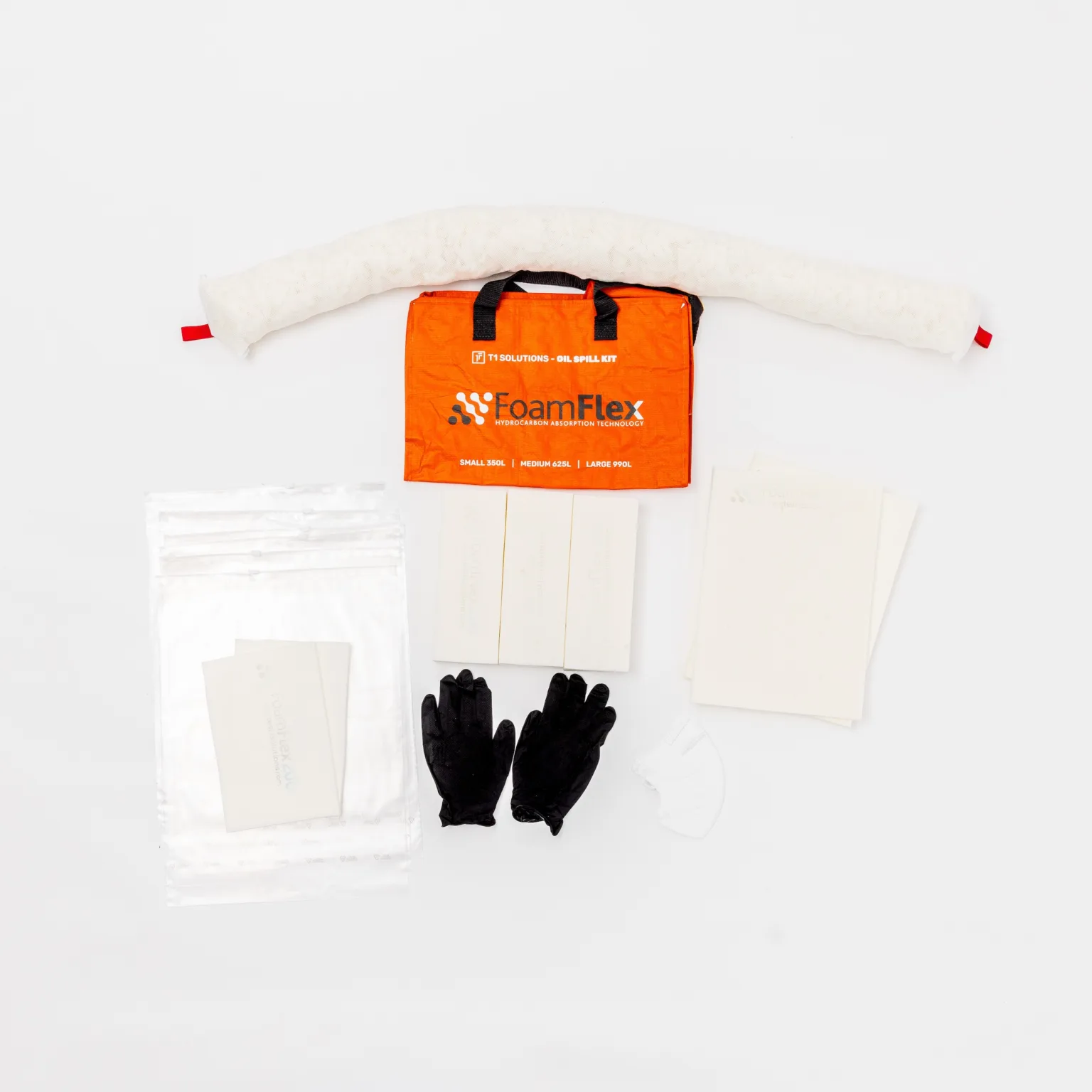Oil spill kit medium - components