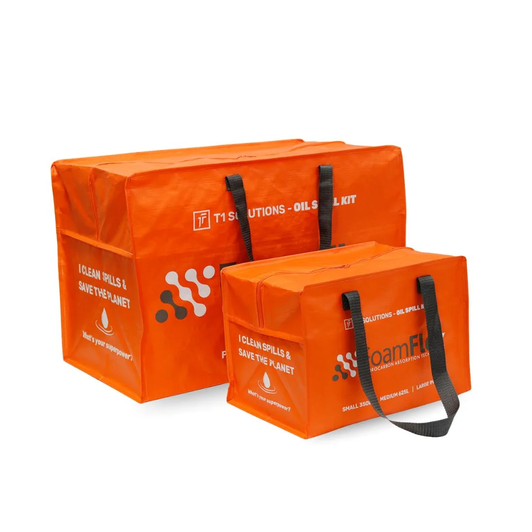 Oil spill kits orange bags
