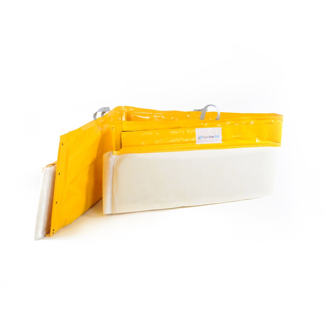 Oil containment booms made with FoamFlex by T1 Solutions